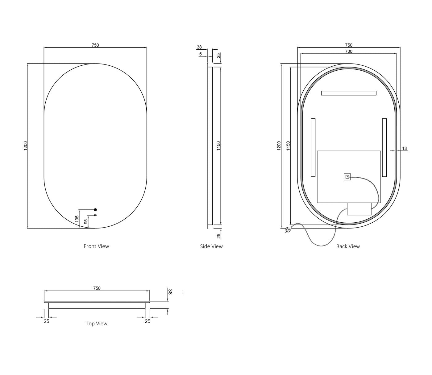 Otti Noosa LED Mirror