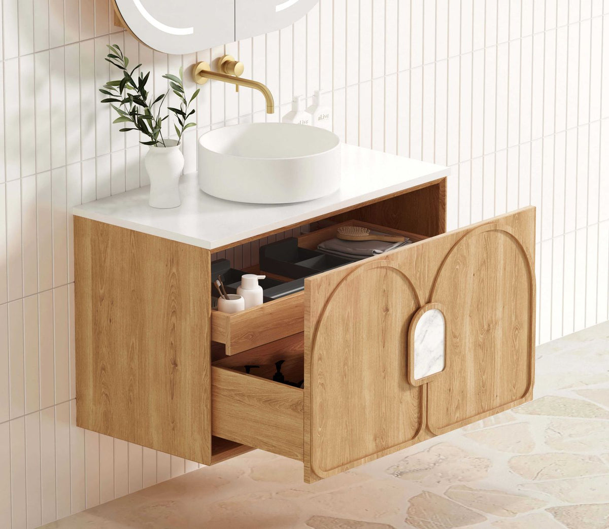 Otti Laguna Mark II Wall Hung Vanity | Woodland Oak
