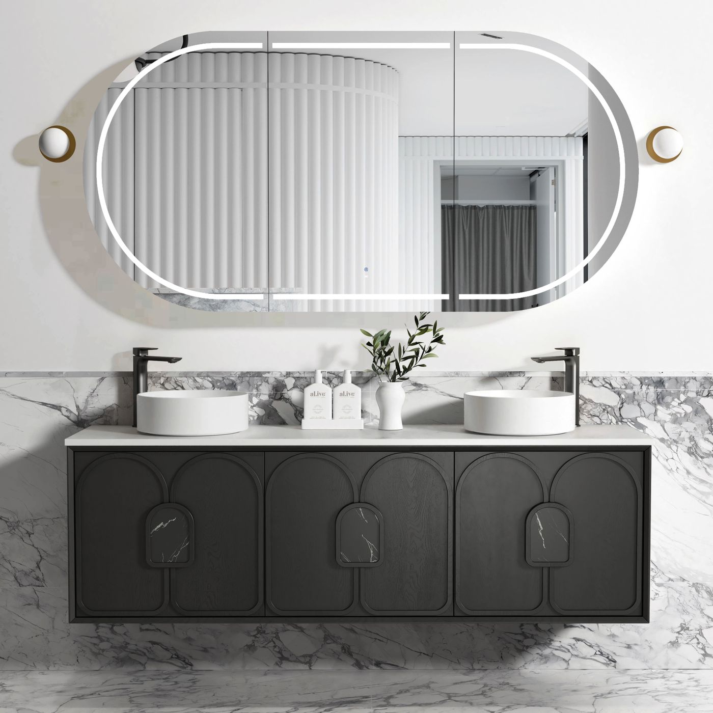 Otti Laguna Mark II Wall Hung Vanity | Black Oak