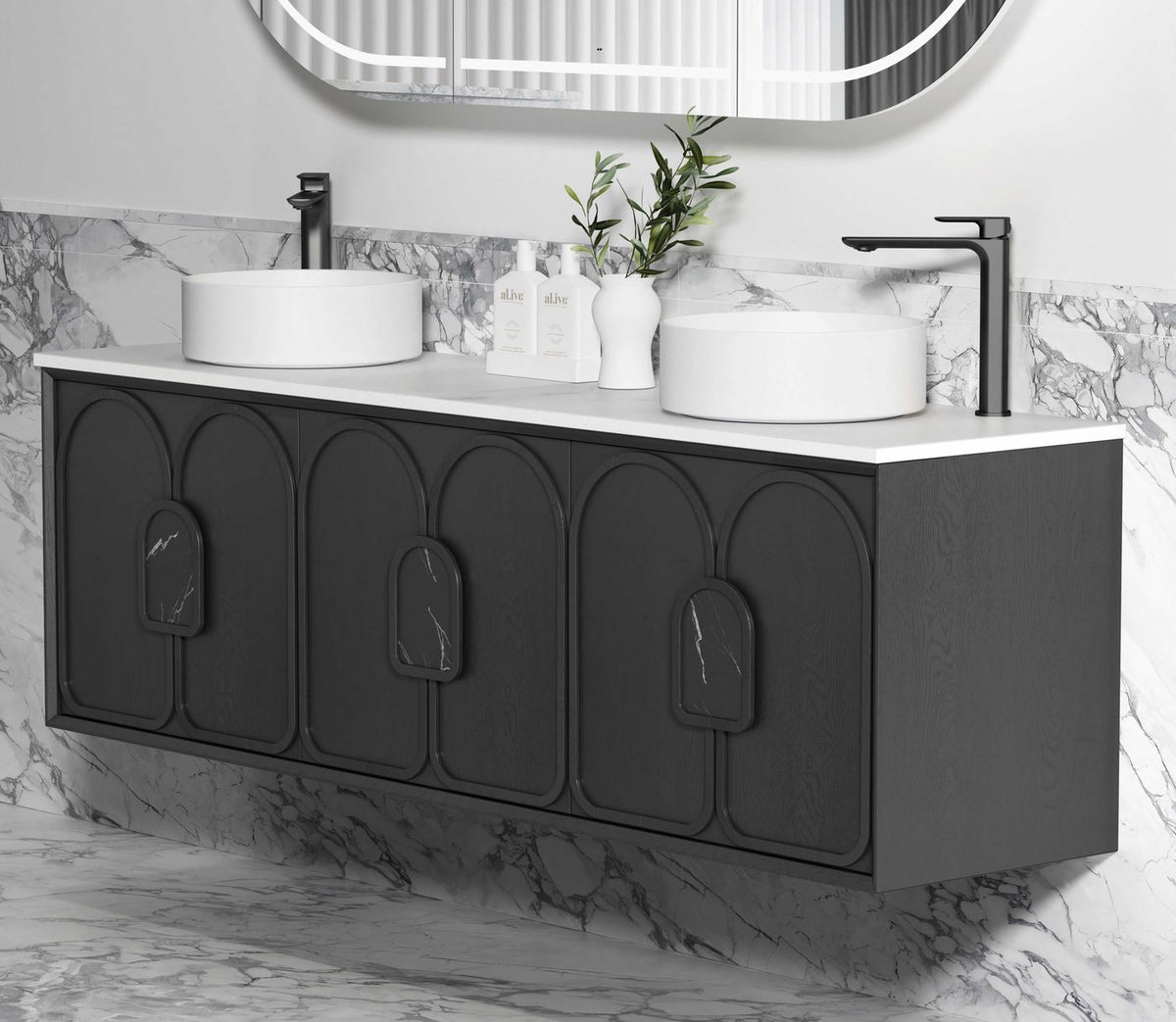 Otti Laguna Mark II Wall Hung Vanity | Black Oak