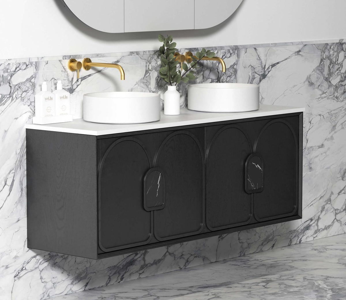 Otti Laguna Mark II Wall Hung Vanity | Black Oak