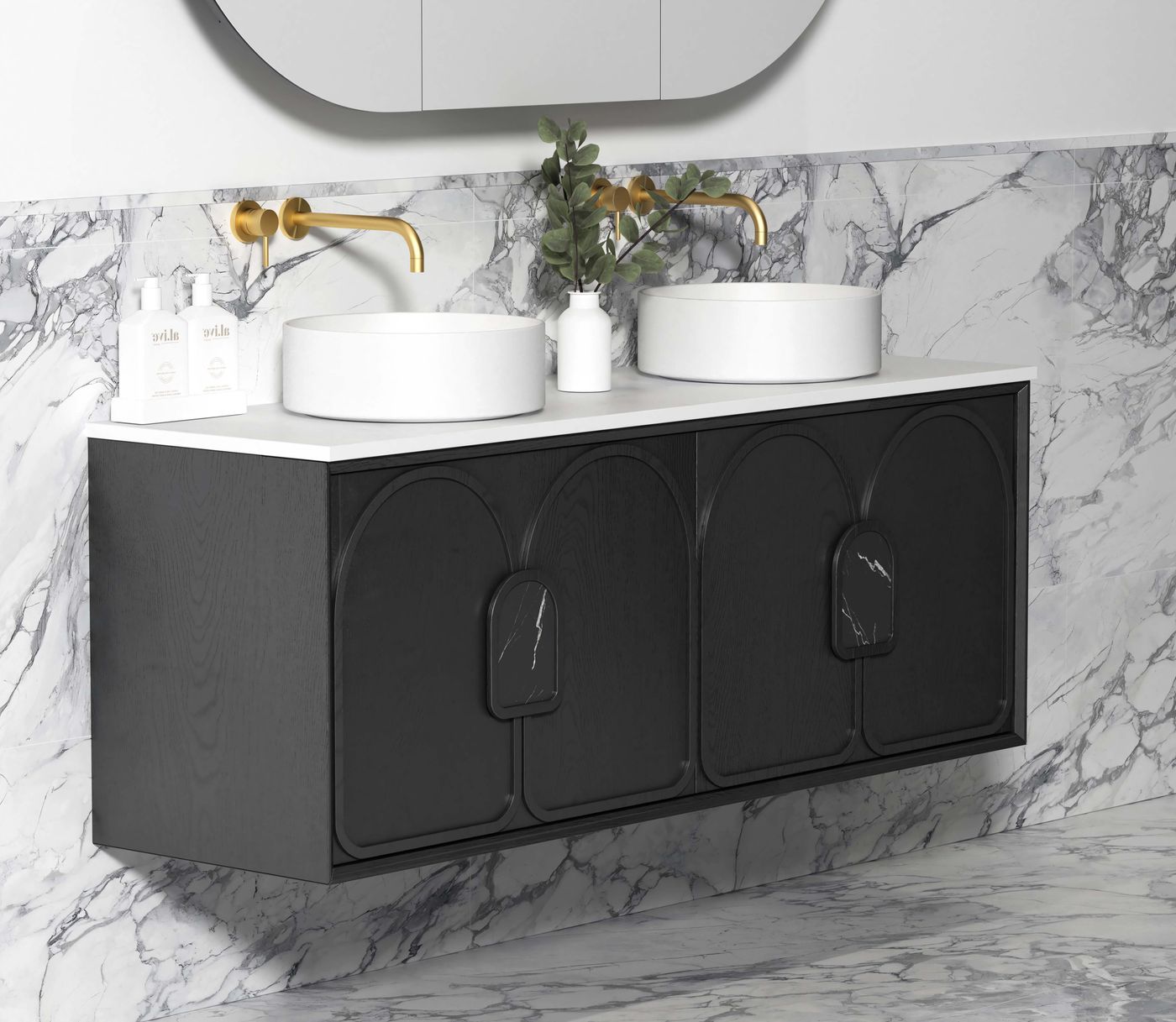 Otti Laguna Mark II Wall Hung Vanity | Black Oak