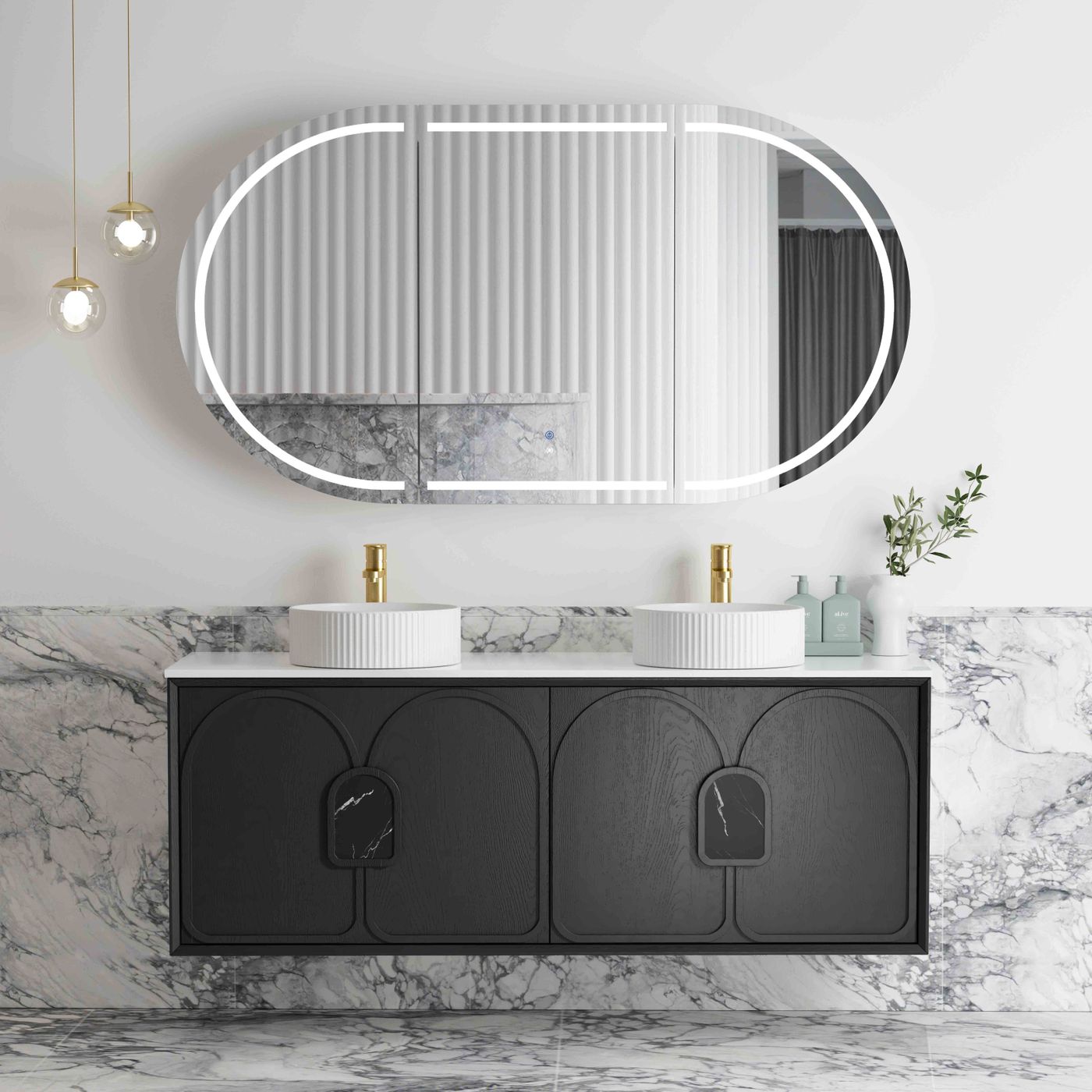 Otti Laguna Mark II Wall Hung Vanity | Black Oak