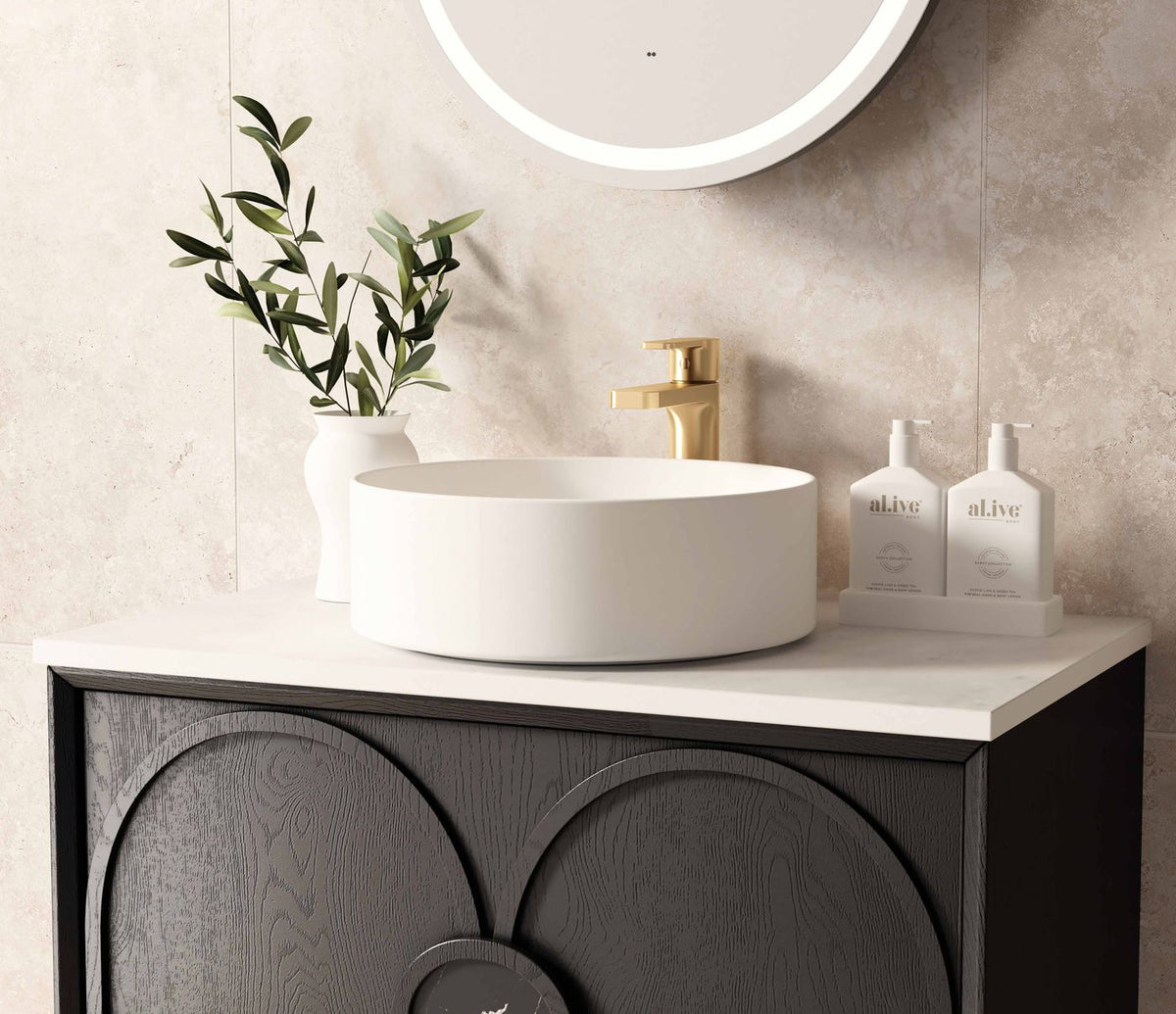 Otti Laguna Mark II Wall Hung Vanity | Black Oak