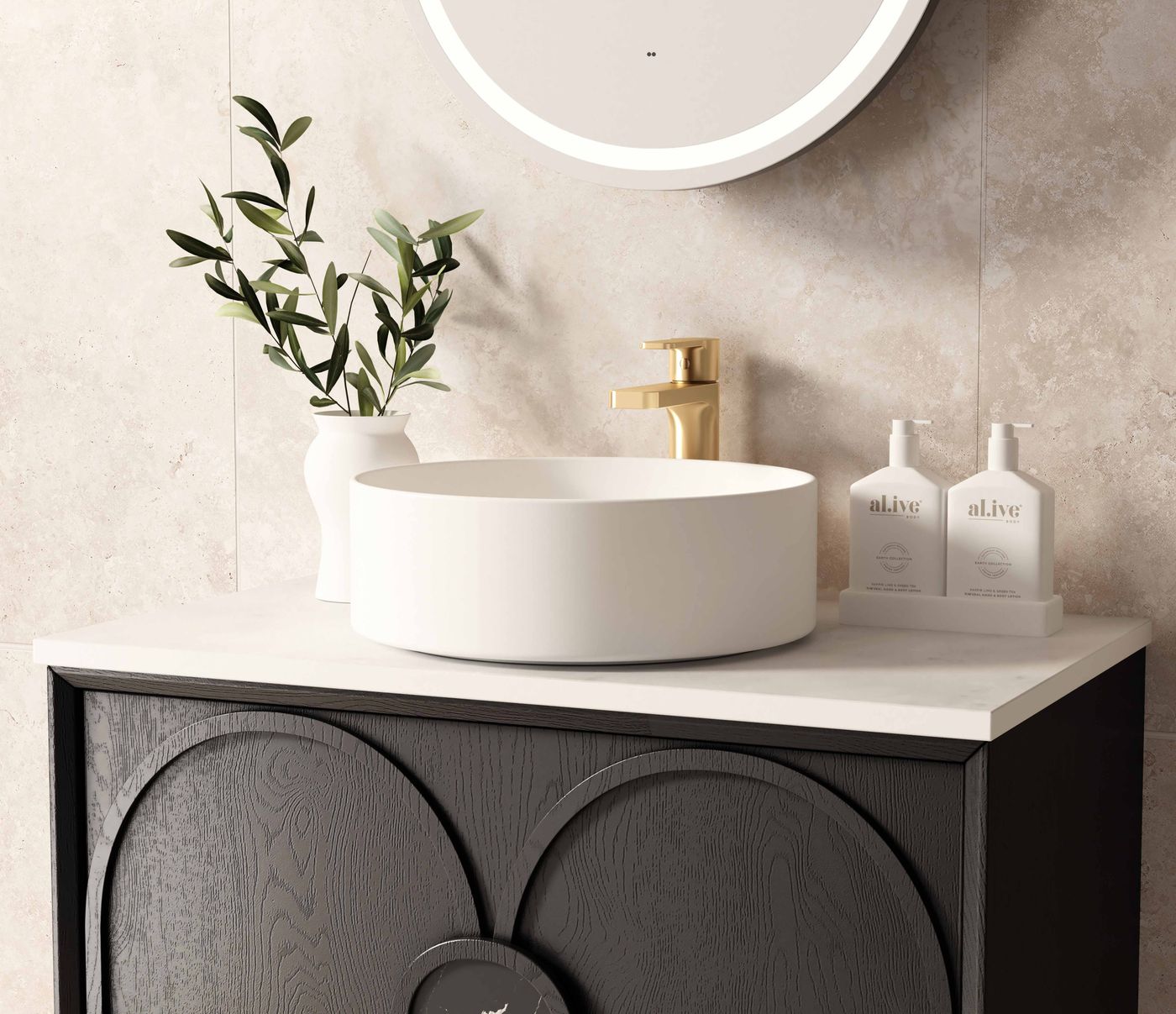 Otti Laguna Mark II Wall Hung Vanity | Black Oak