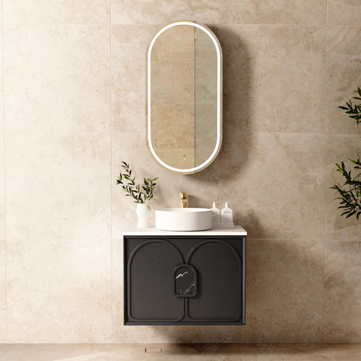 Otti Laguna Mark II Wall Hung Vanity | Black Oak