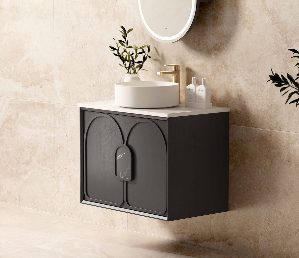 Otti Laguna Mark II Wall Hung Vanity | Black Oak