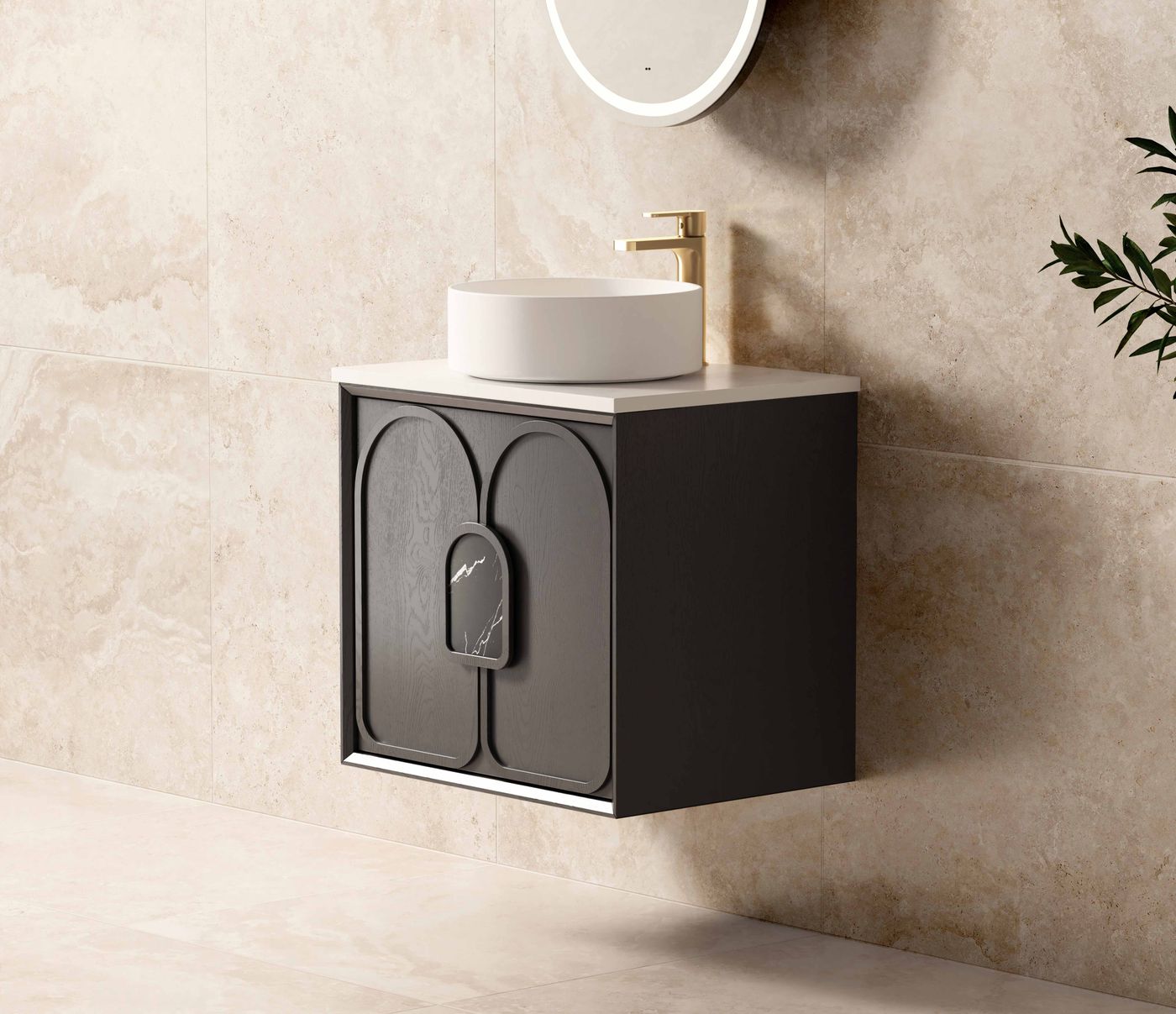 Otti Laguna Mark II Wall Hung Vanity | Black Oak