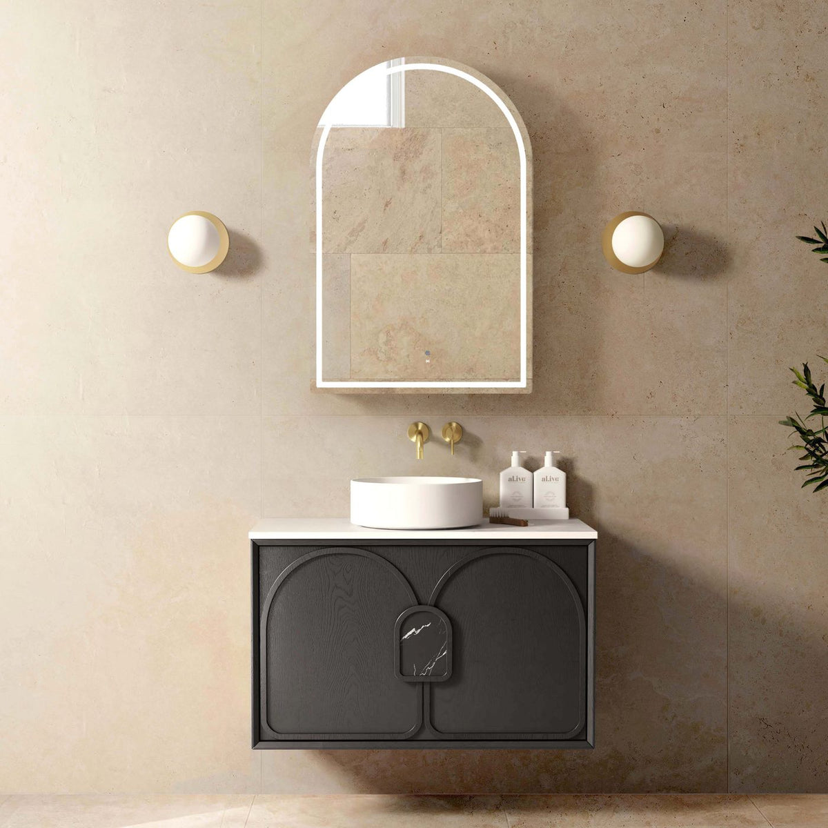 Otti Laguna Mark II Wall Hung Vanity | Black Oak