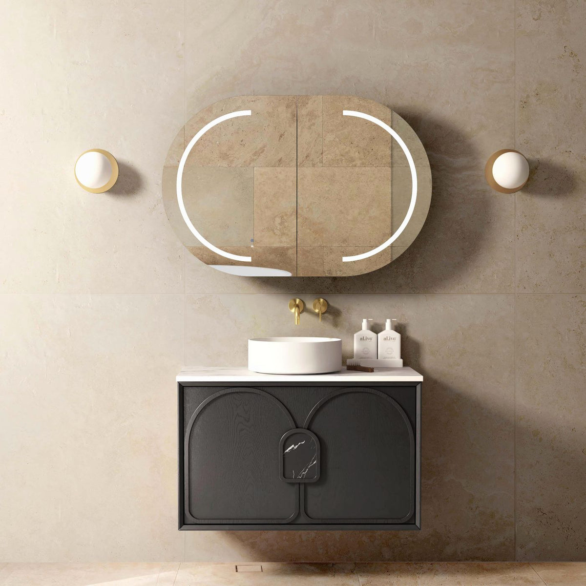 Otti Laguna Mark II Wall Hung Vanity | Black Oak