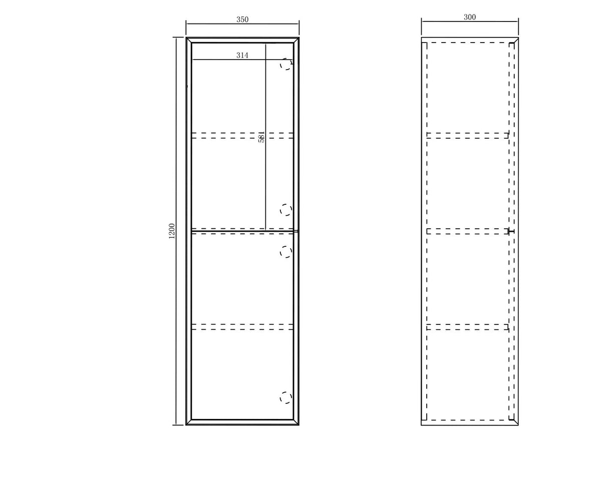 Otti Tall Boy Bathroom Cabinet