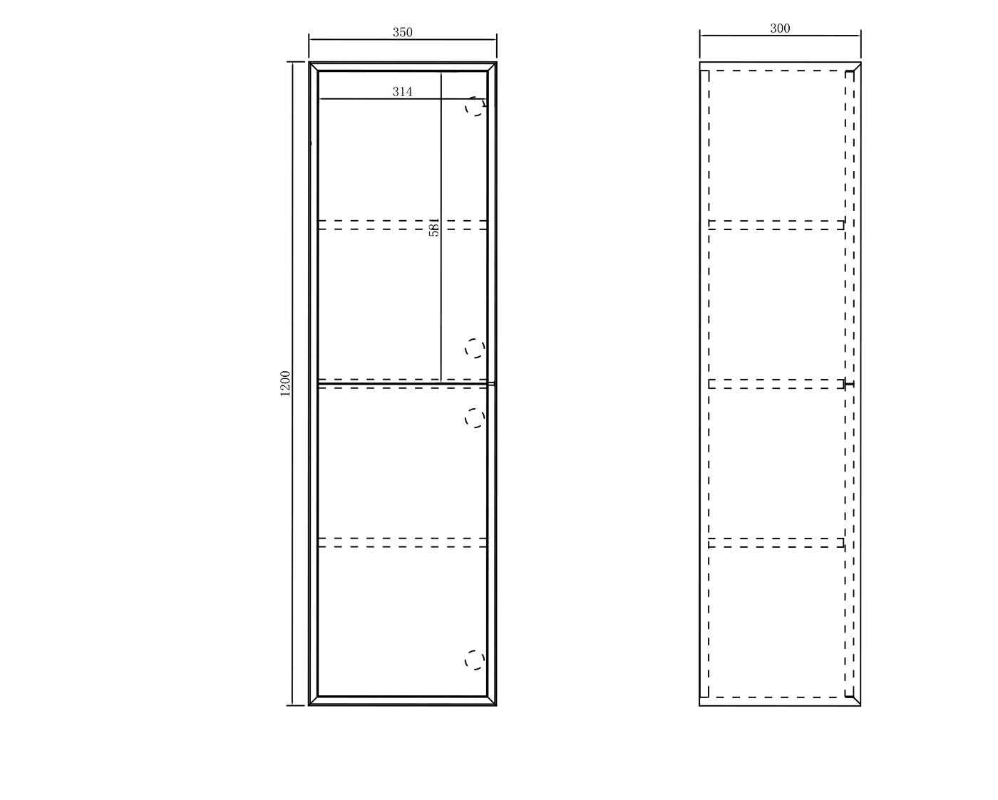 Otti Tall Boy Bathroom Cabinet