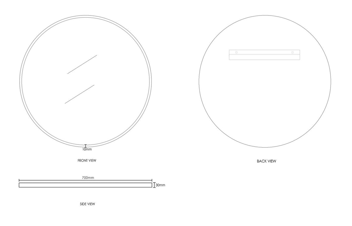 Otti London Metal Frame Mirror | 700mm Round