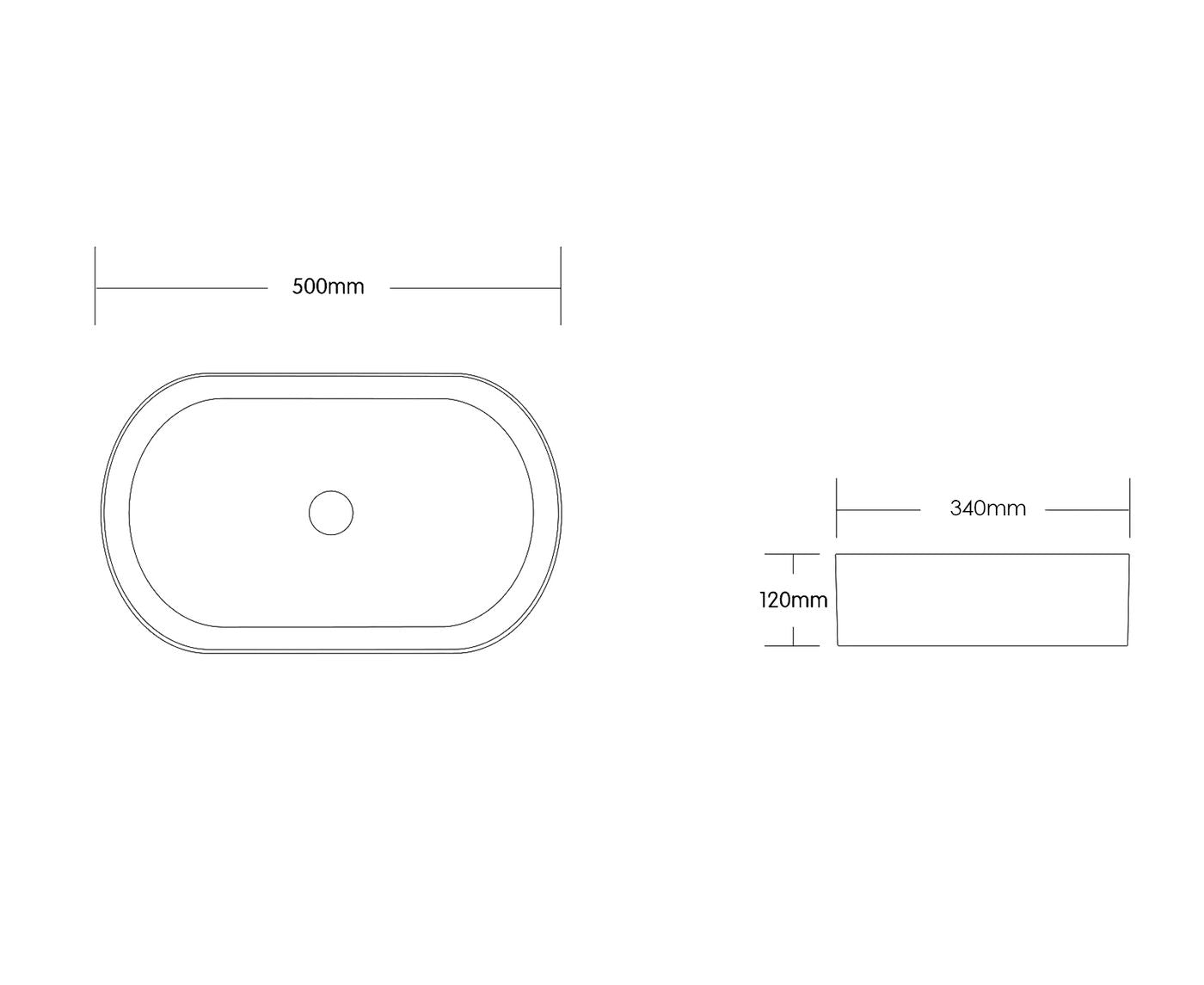 Otti Quay Oval Basin | 500mm