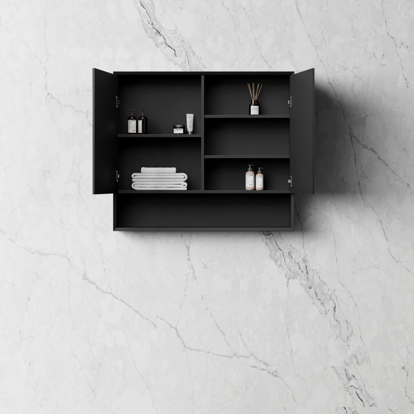 Otti Marlo Shaving Cabinet With Shelf | Matte Black
