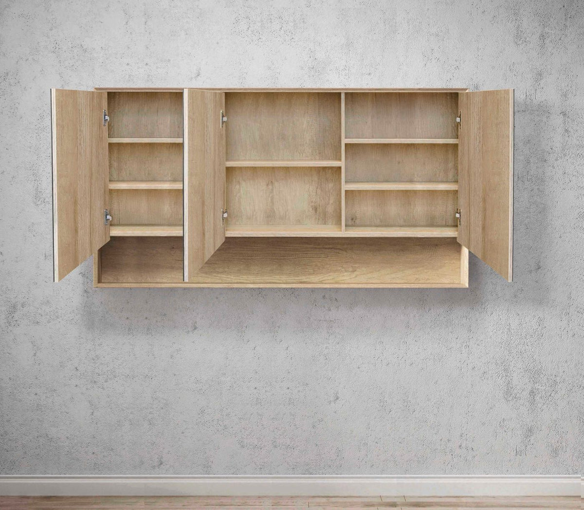 Otti Byron Shaving Cabinet With Shelf | Natural Oak & Woodland Oak