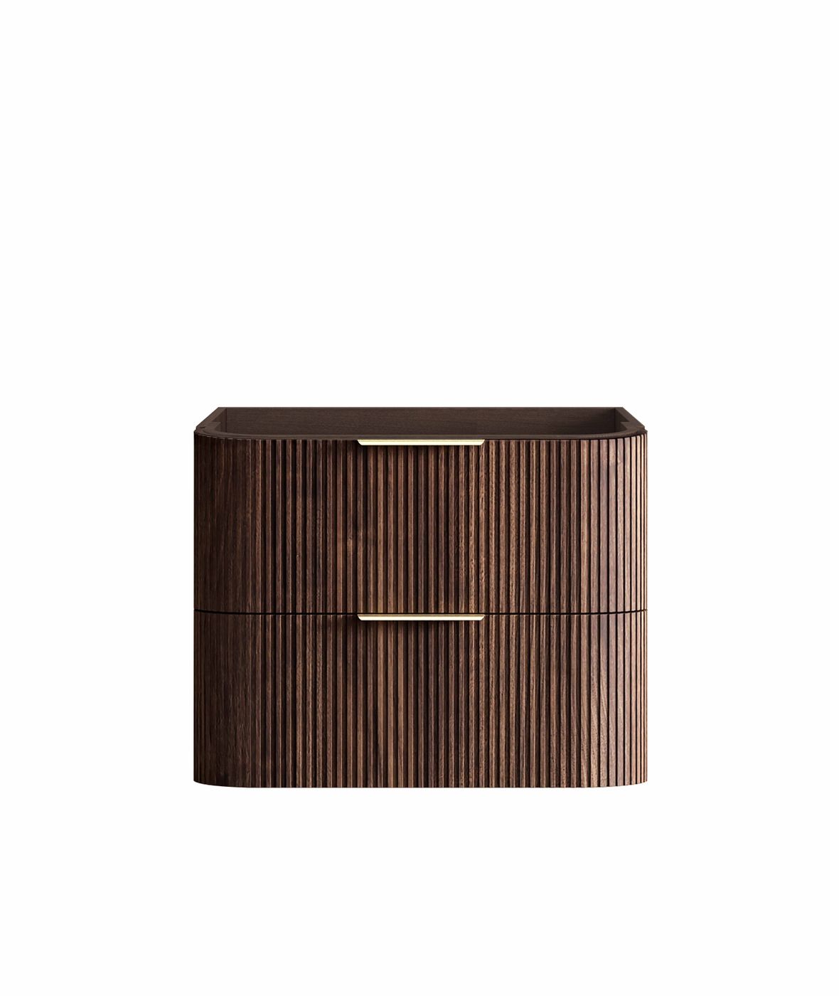 Otti Havana Fluted Wall Hung Curve Vanity | Sable Walnut