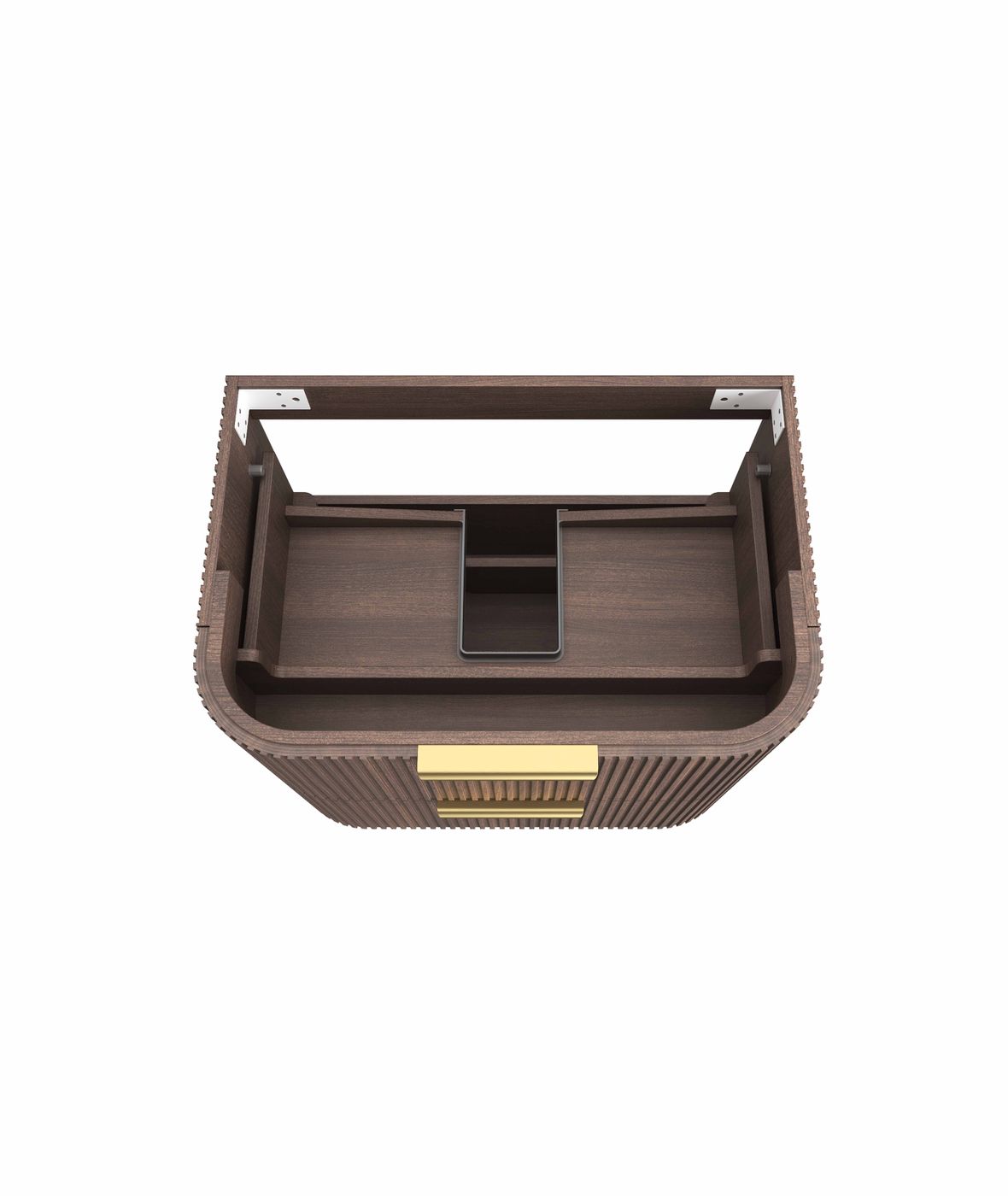 Otti Havana Fluted Wall Hung Curve Vanity | Sable Walnut
