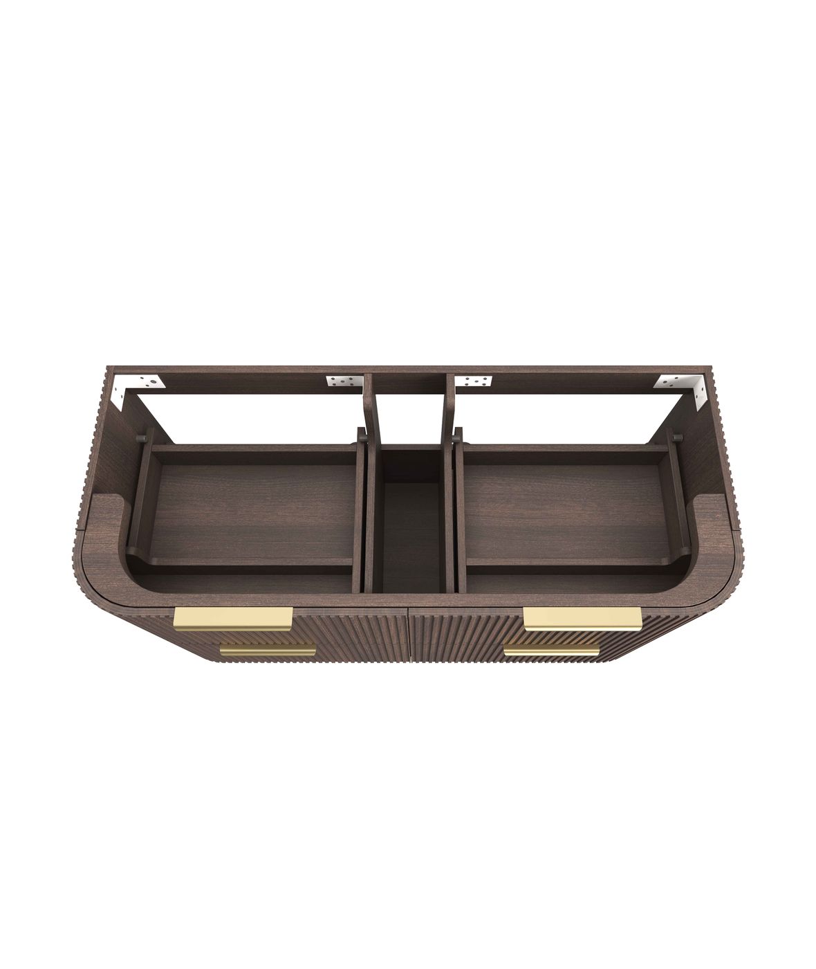Otti Havana Fluted Wall Hung Curve Vanity | Sable Walnut