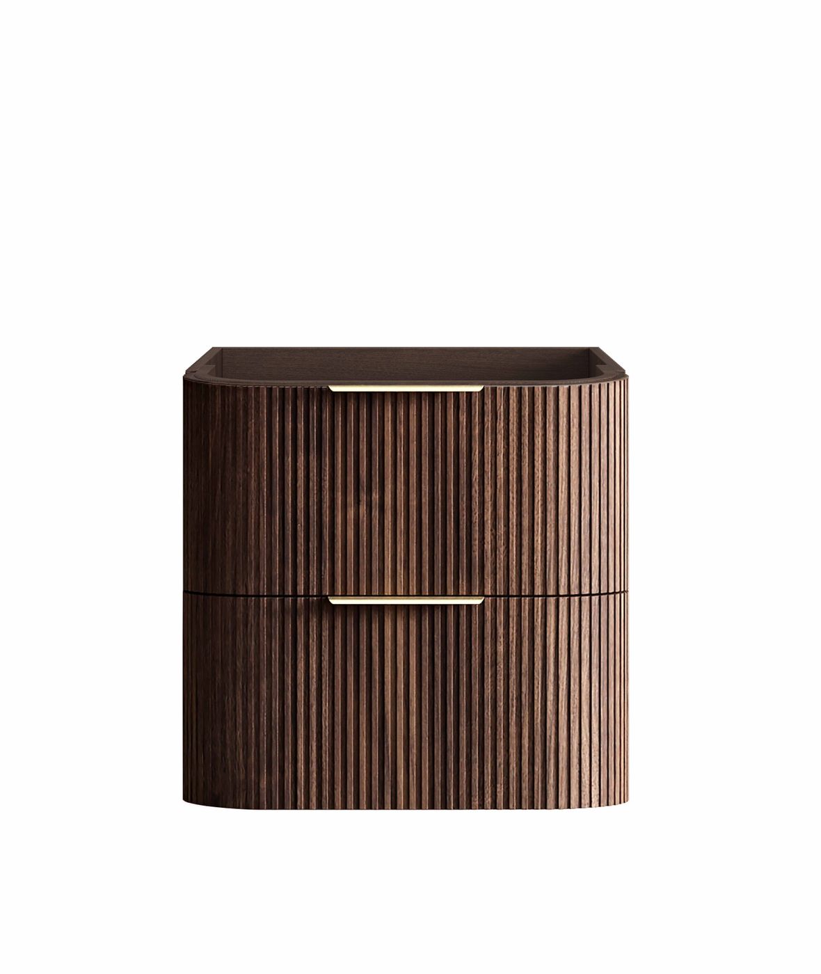 Otti Havana Fluted Wall Hung Curve Vanity | Sable Walnut