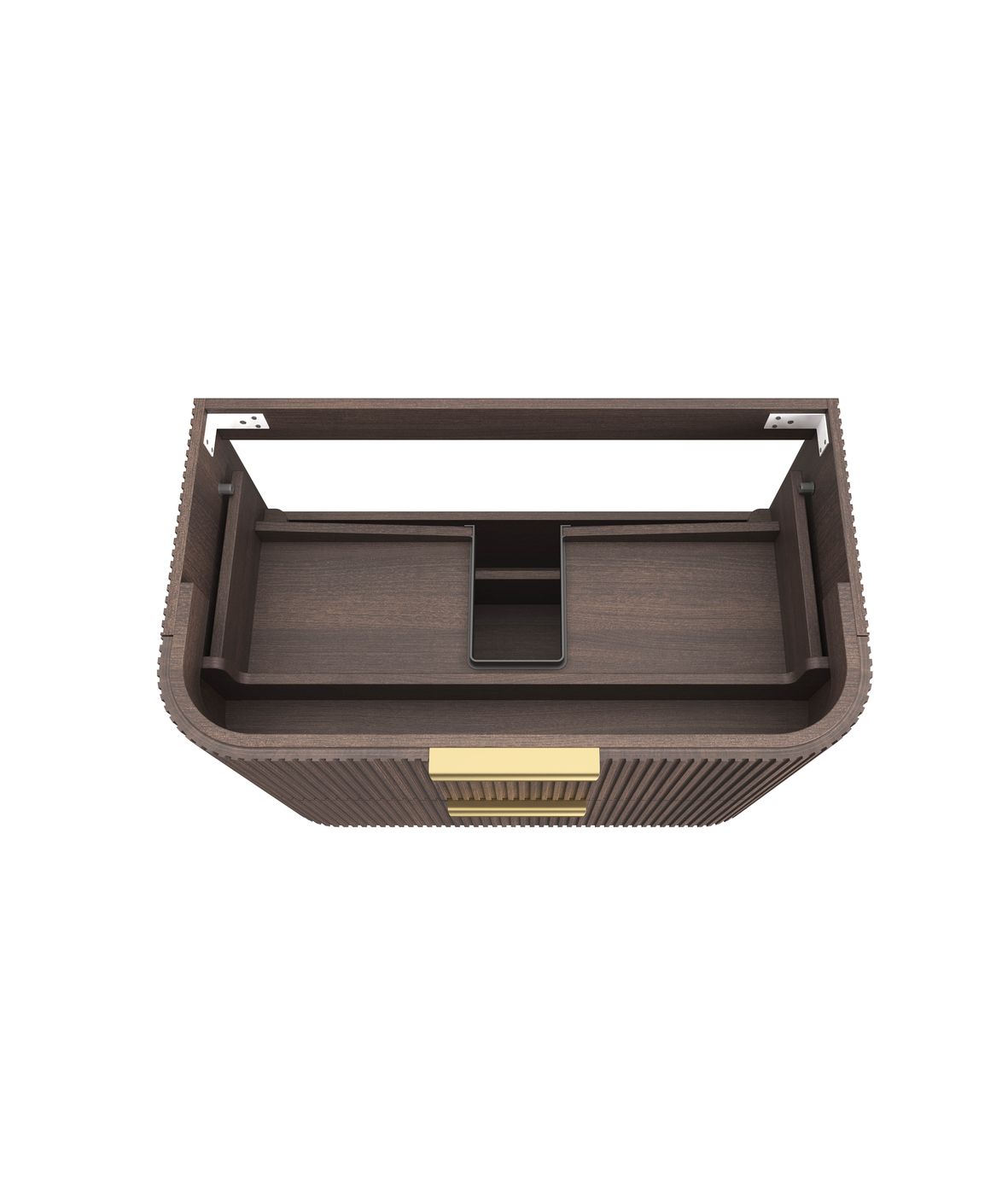 Otti Havana Fluted Wall Hung Curve Vanity | Sable Walnut