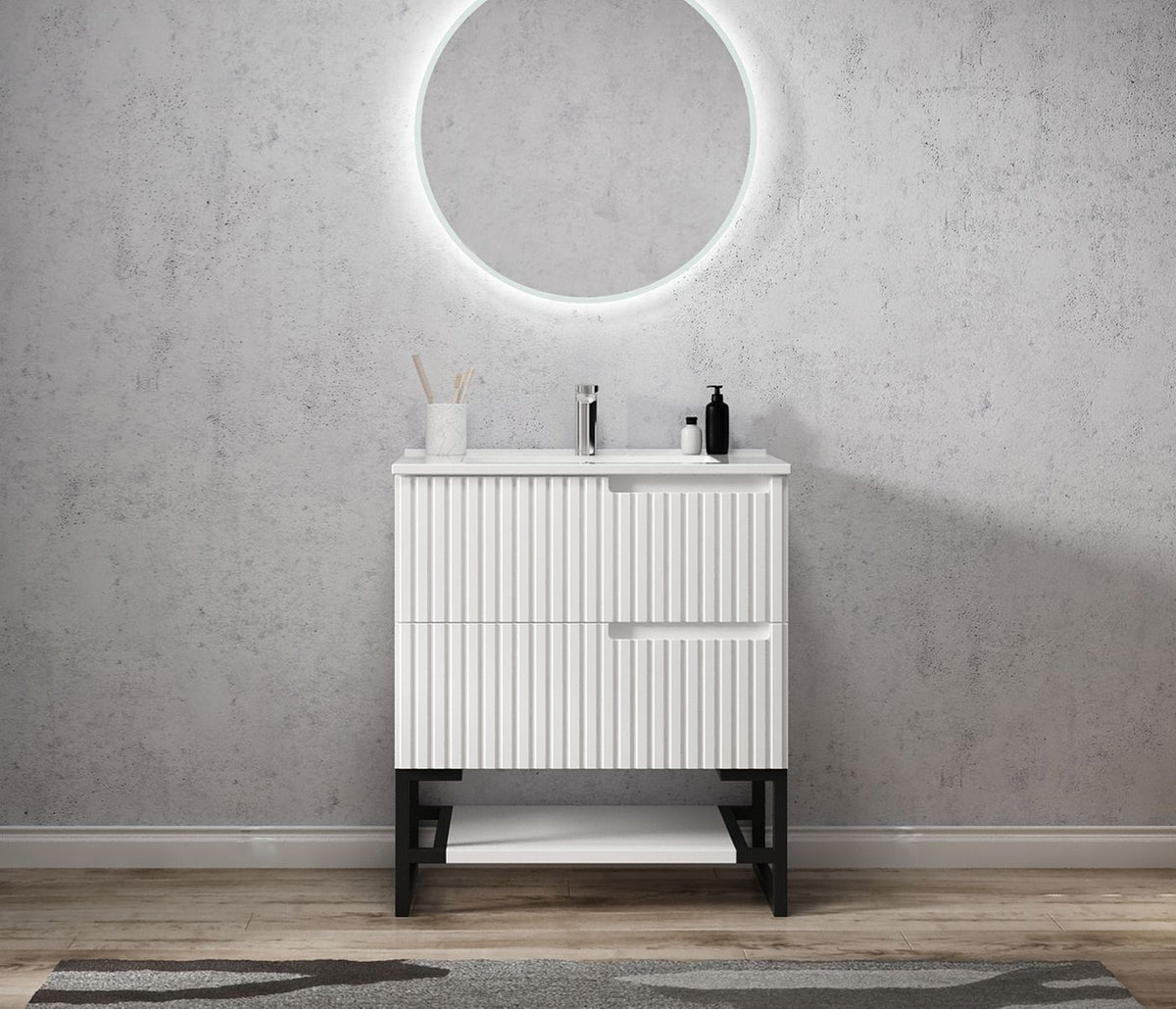 Otti Noosa Vanity Freestanding Legs | Matte White