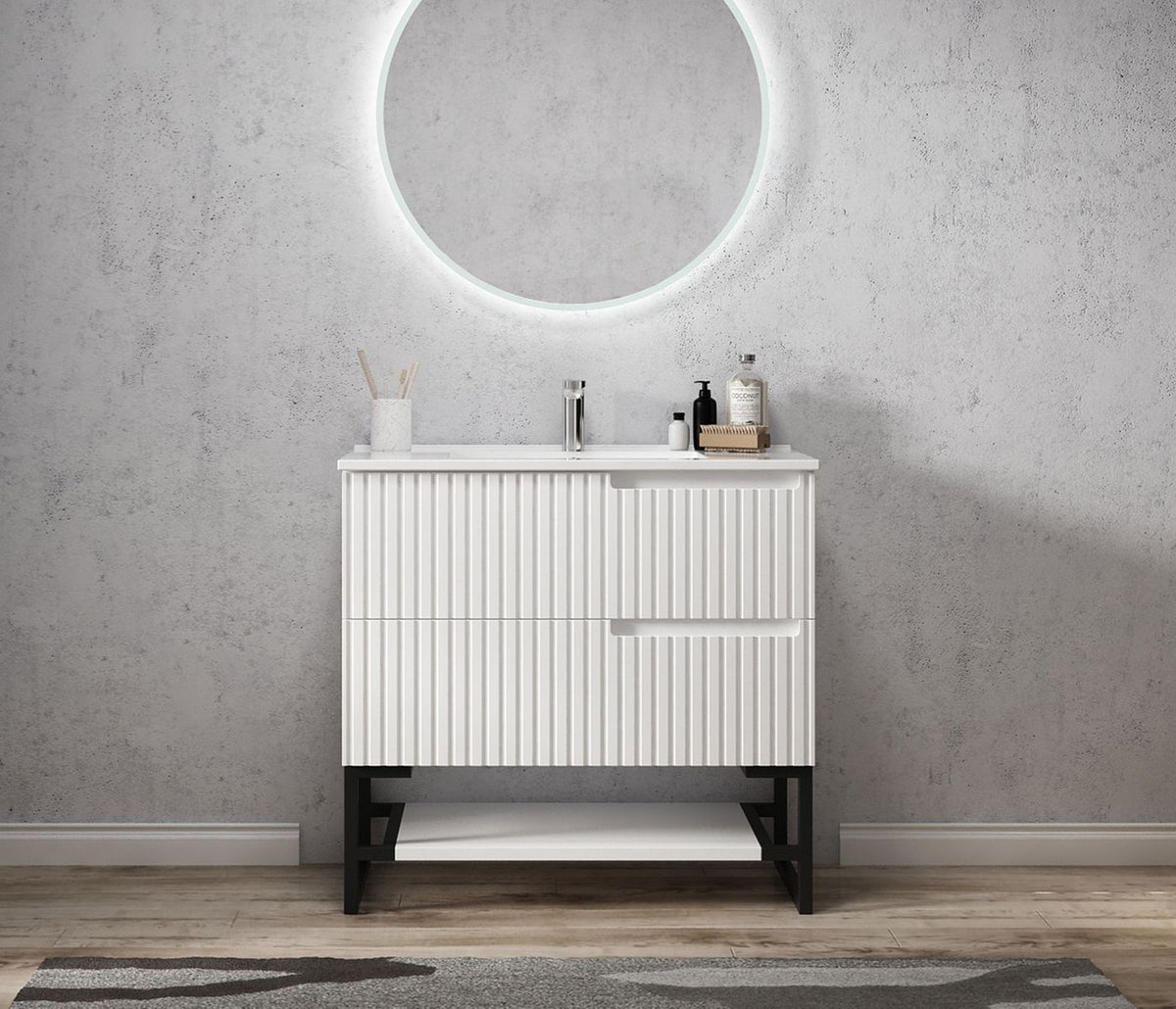 Otti Noosa Vanity Freestanding Legs | Matte White