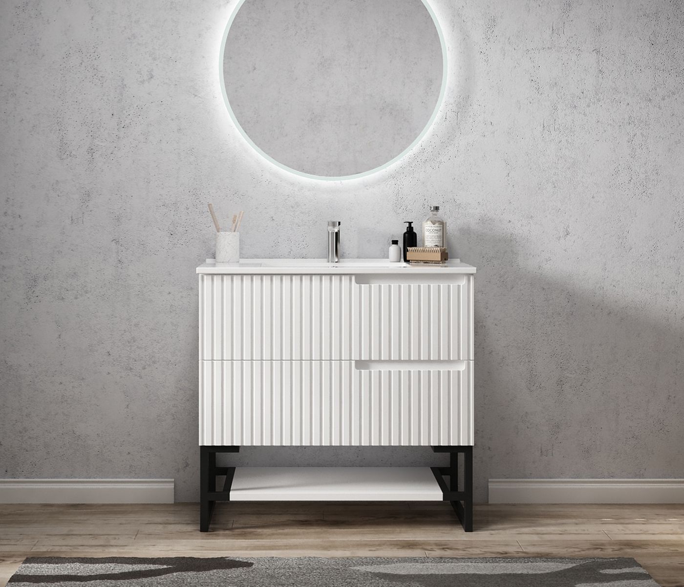 Otti Noosa Vanity Freestanding Legs | Matte White