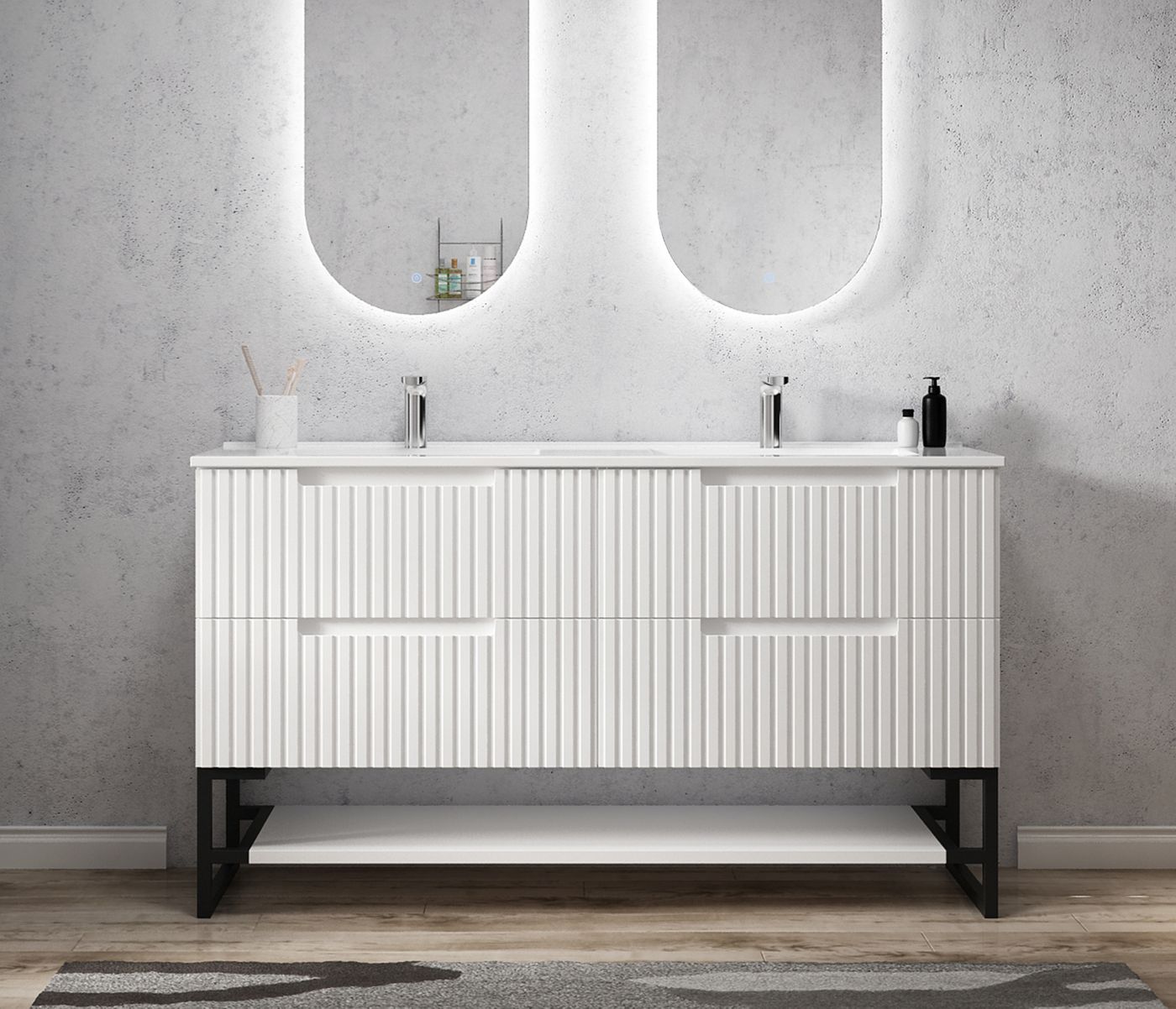 Otti Noosa Vanity Freestanding Legs | Matte White