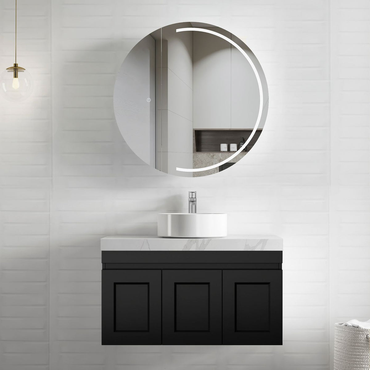 Otti Hampton Mark II Wall Hung Vanity | Satin Black