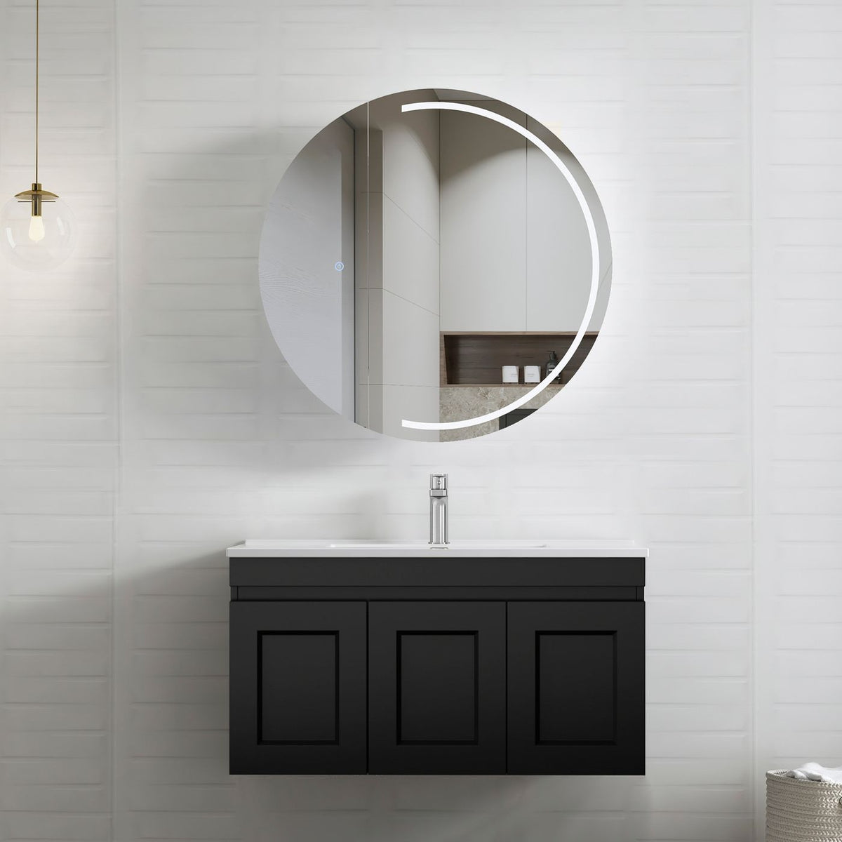 Otti Hampton Mark II Wall Hung Vanity | Satin Black