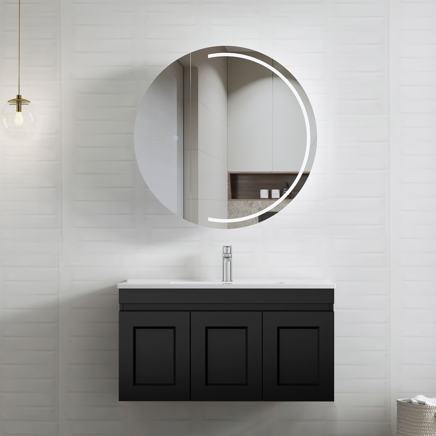 Otti Hampton Mark II Wall Hung Vanity | Satin Black