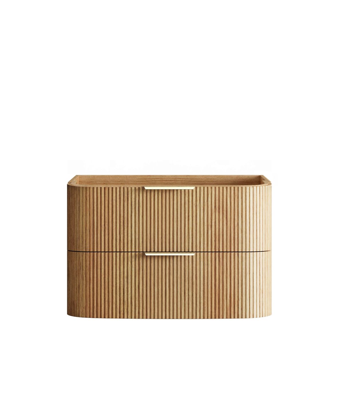 Otti Havana Fluted Wall Hung Curve Vanity | Woodland Oak