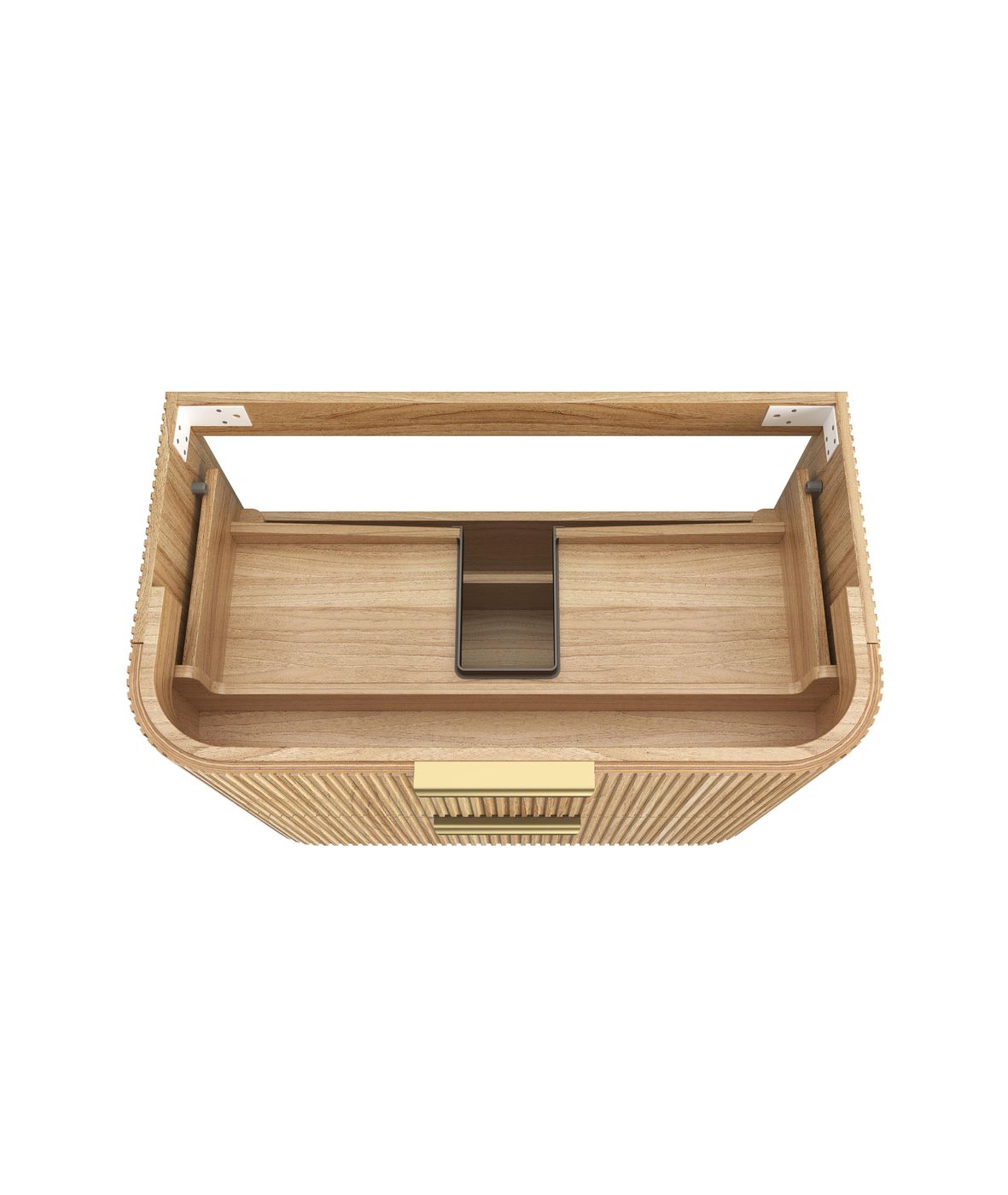 Otti Havana Fluted Wall Hung Curve Vanity | Woodland Oak