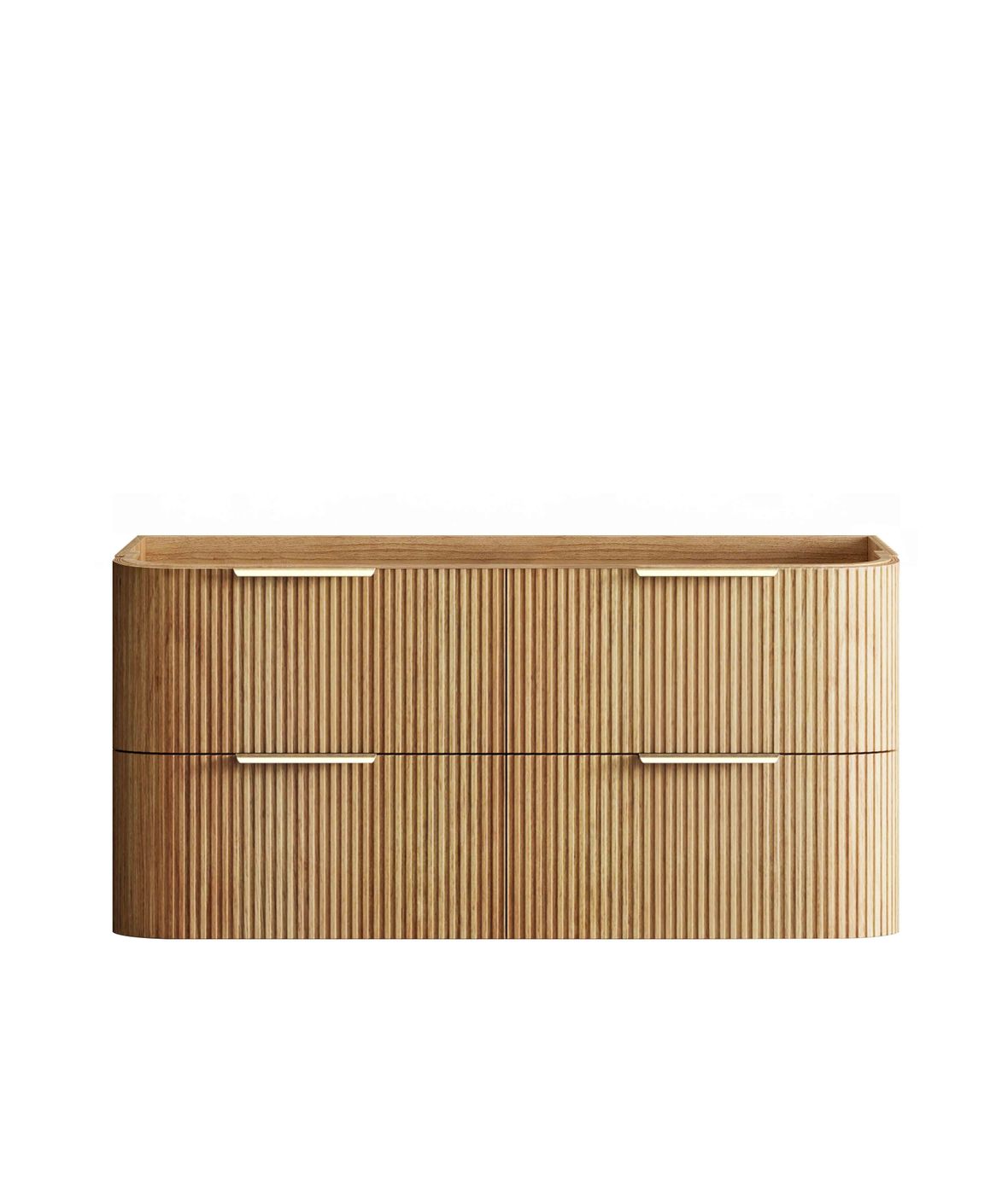 Otti Havana Fluted Wall Hung Curve Vanity | Woodland Oak