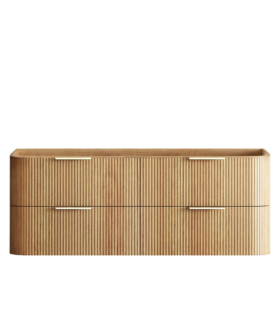 Otti Havana Fluted Wall Hung Curve Vanity | Woodland Oak
