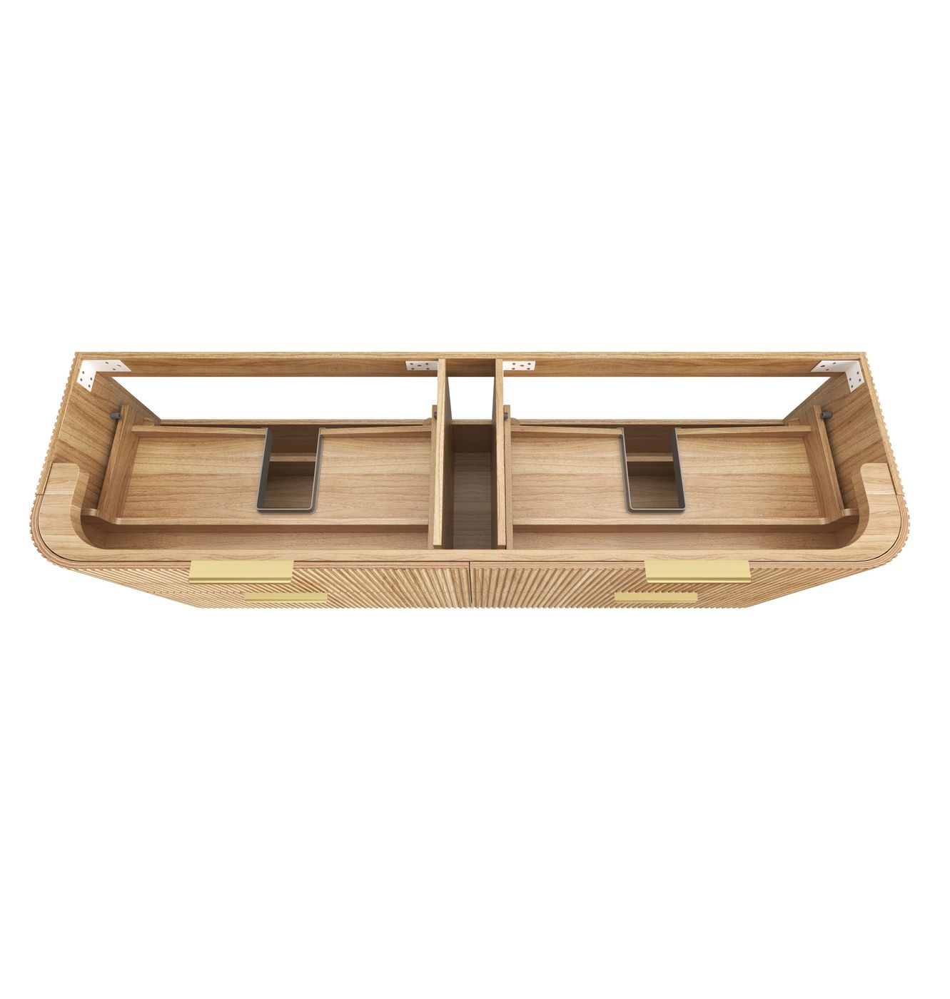 Otti Havana Fluted Wall Hung Curve Vanity | Woodland Oak