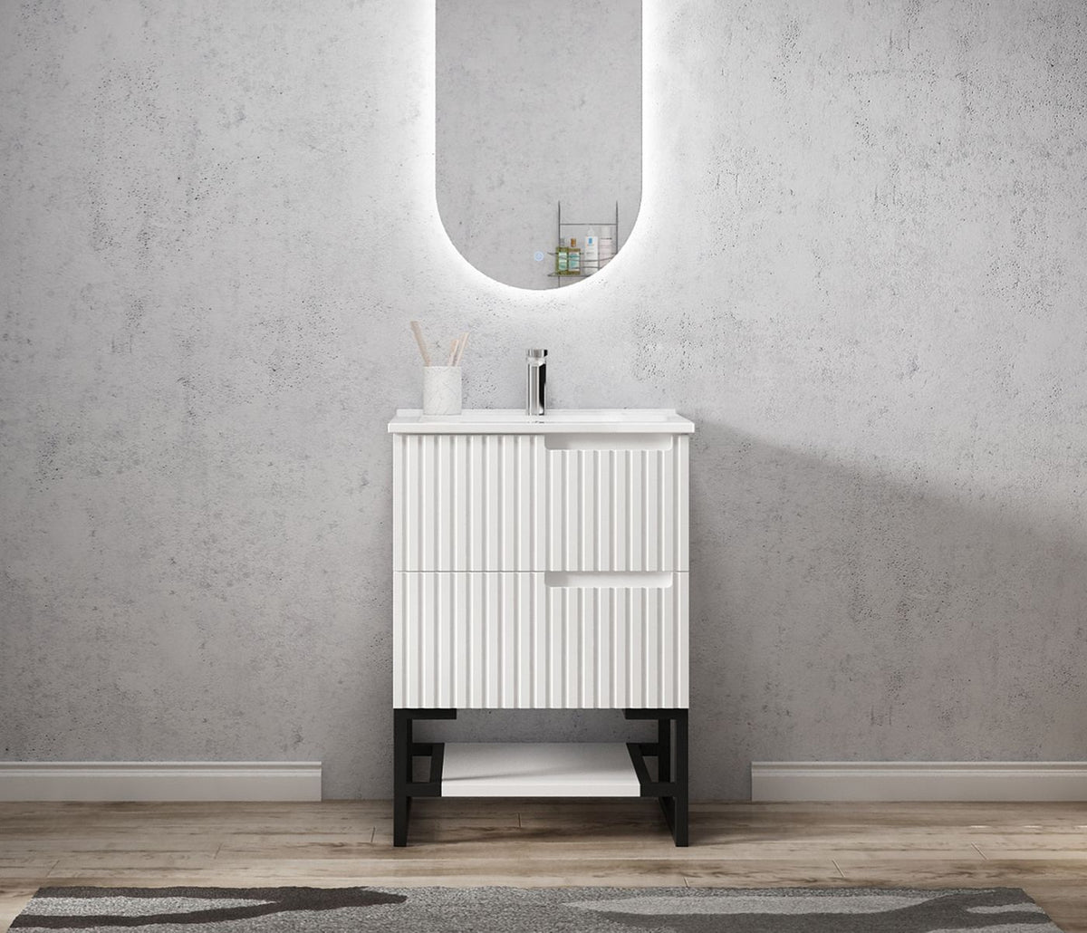 Otti Noosa Vanity Freestanding Legs | Matte White