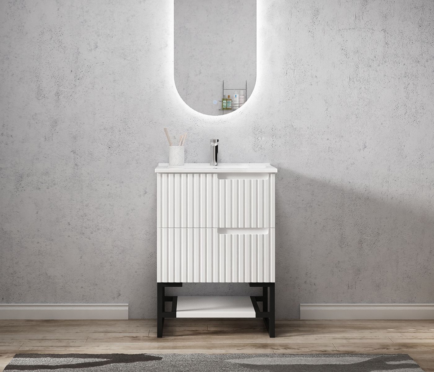 Otti Noosa Vanity Freestanding Legs | Matte White