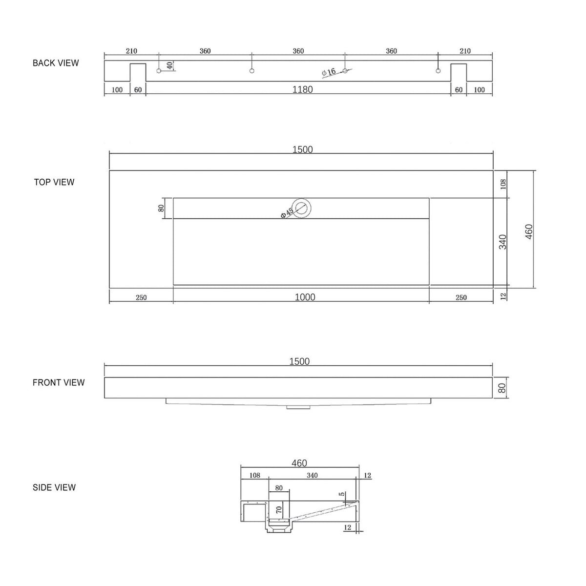 Otti Moonlight Wall Hung Basin