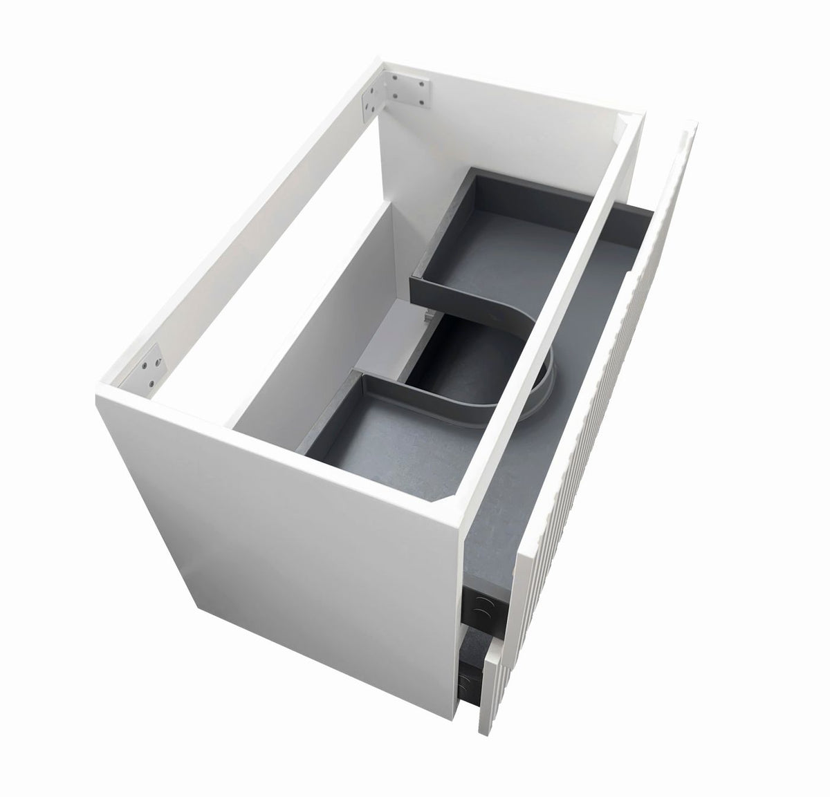 Otti Noosa Fluted Satin White Wall Hung Vanity
