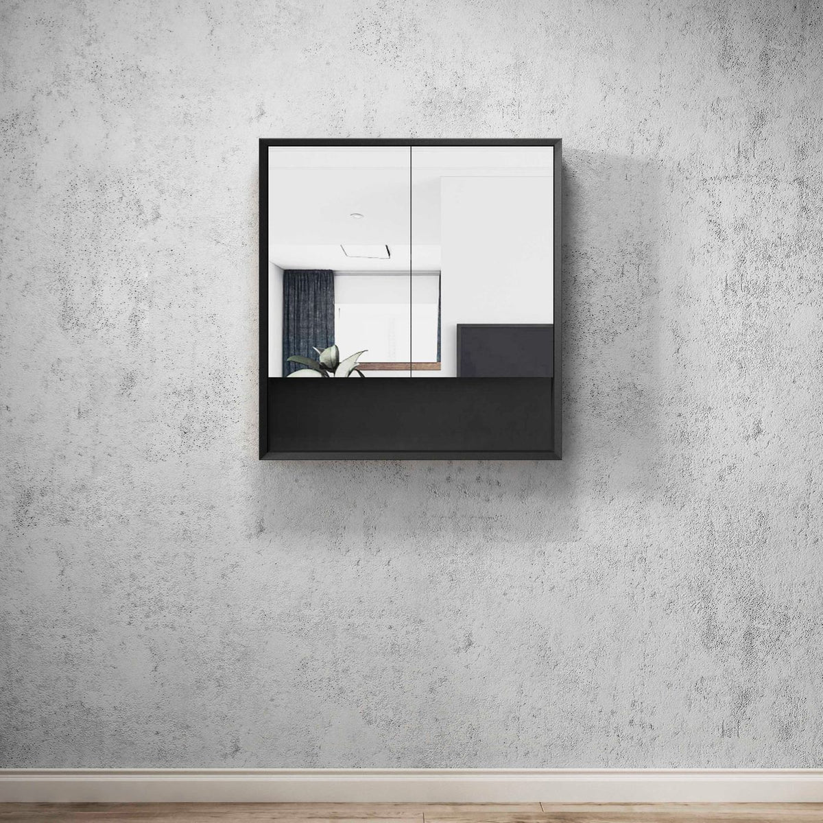 Otti Marlo Shaving Cabinet With Shelf | Matte Black