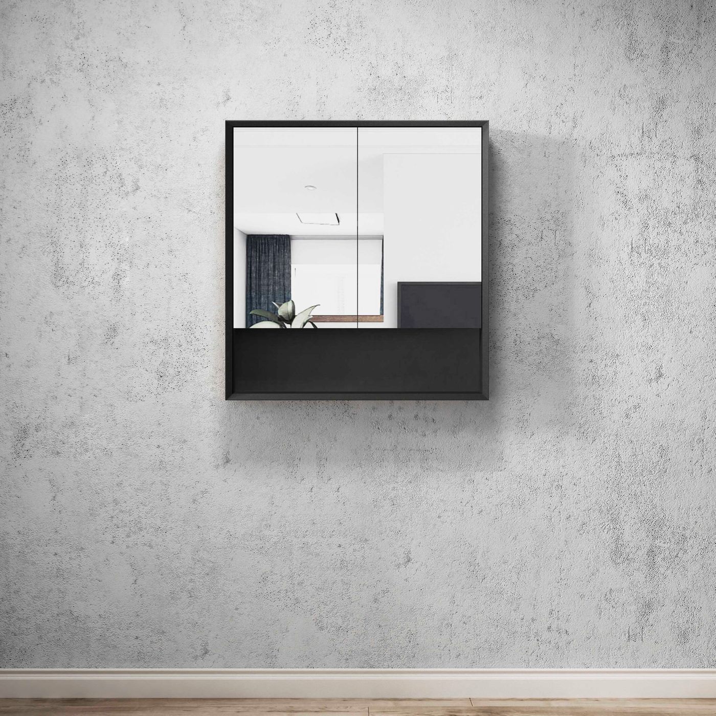 Otti Marlo Shaving Cabinet With Shelf | Matte Black