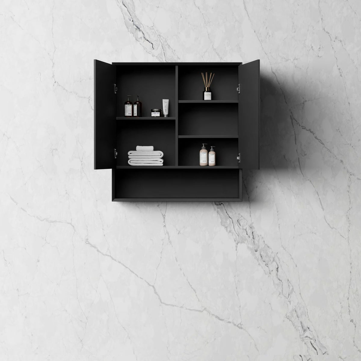 Otti Marlo Shaving Cabinet With Shelf | Matte Black