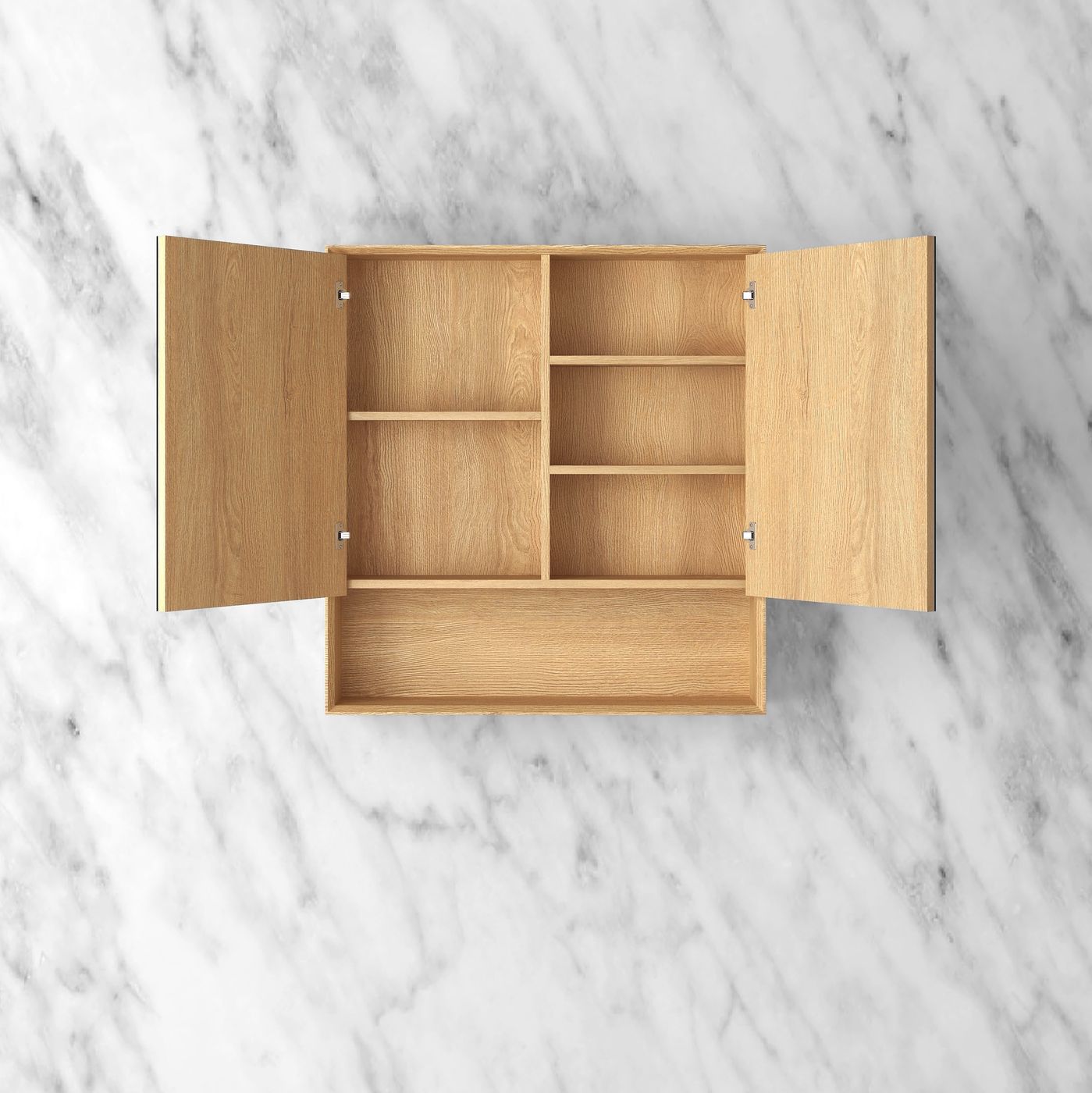 Otti Byron Shaving Cabinet With Shelf | Natural Oak & Woodland Oak