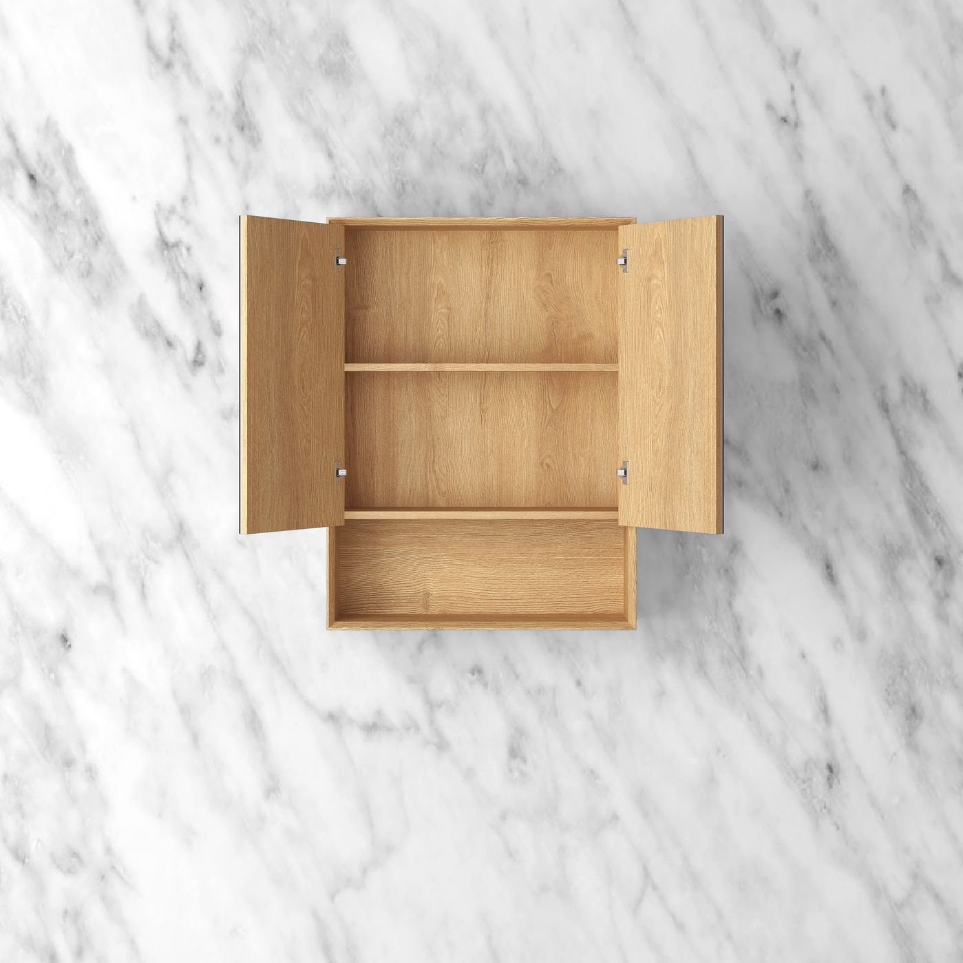 Otti Byron Shaving Cabinet With Shelf | Natural Oak & Woodland Oak