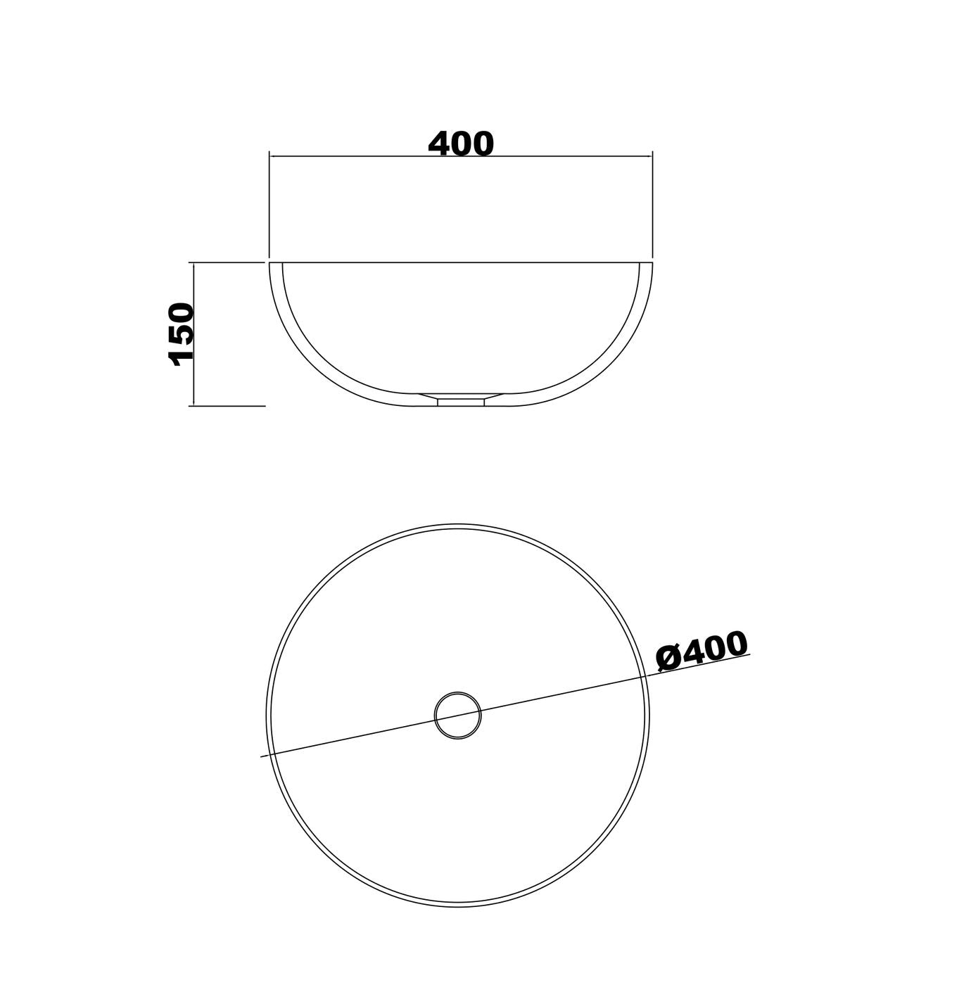 Otti London Solid Surface Above Counter Basin | 400mm