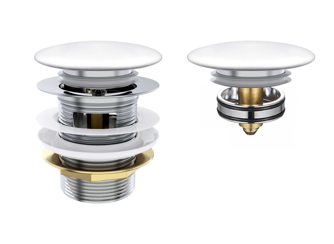 Otti Mushroom Bath Pull-Out Pop-Up Waste | 40mm With Overflow