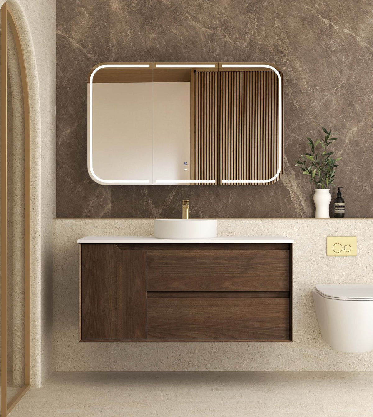 Otti Byron Wall Hung Vanity | Sable Walnut