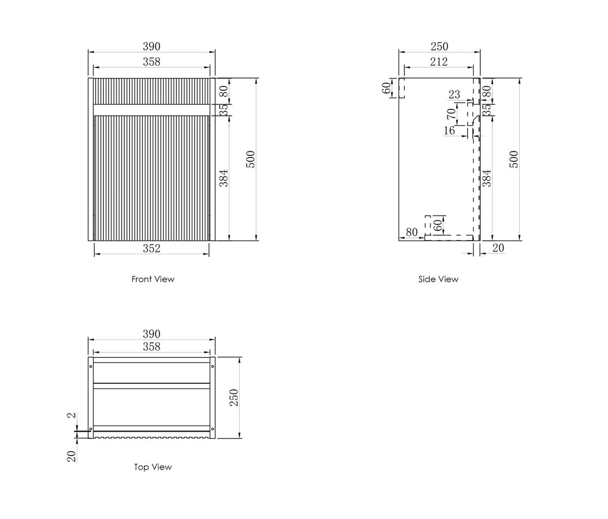 Otti Mini Ensuite Space Saver Wall Hung Vanity